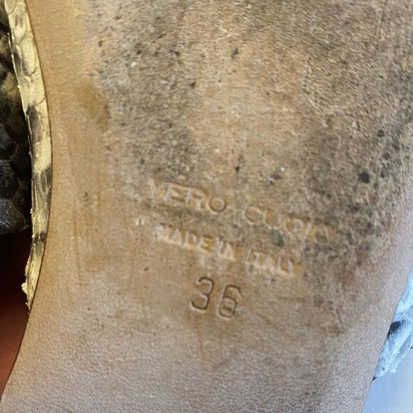 Bells & Becks snake skin leather slide on loafers made in Italy size 36 or 5.5 - Picture 8 of 9